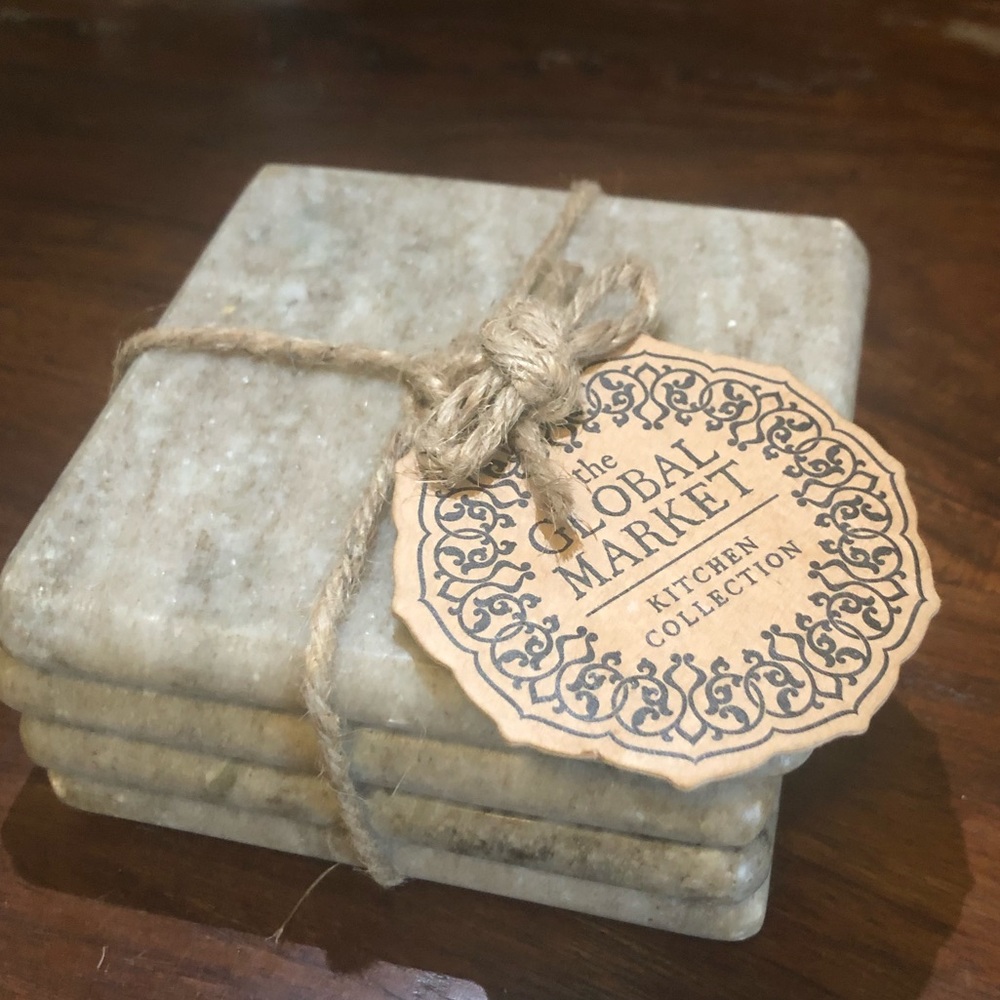 Handcrafted Stone Coaster Set